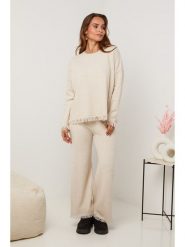 Soft Cashmere 2-częściowy zestaw w kolorze beżowym rozmiar: 38/40. Brązowe swetry klasyczne damskie Soft Cashmere, z kaszmiru, bez kołnierzyka. Za 171.28 zł.