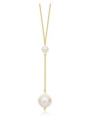 Diamant Exquis Złoty naszyjnik z perłami - dł. 45 cm rozmiar: onesize. Żółte naszyjniki damskie Diamant Exquis, z perłą, złote. Za 1,187.99 zł.