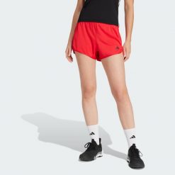 Szorty Pacer Essentials Knit High-Rise. Czarne obuwie sportowe damskie Adidas, z materiału, bez zapięcia, na fitness i siłownię. Za 125.70 zł.