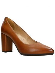 Wojas Skórzane czółenka w kolorze brązowym rozmiar: 39,5. Brązowe czółenka damskie Wojas, bez wzorów, bez obcasa. Za 247.99 zł.