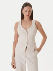 Guess Kamizelka W6GH49 W1895 Beżowy Slim Fit. Brązowe kamizelki damskie Guess, xxl, z aplikacjami, z syntetyku, bez kaptura. Za 469.99 zł.