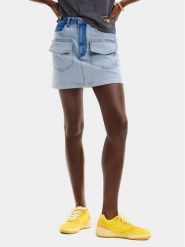 Desigual Spódnica jeansowa Rimini 24SWFD08 Niebieski Regular Fit. Niebieskie spódnice damskie Desigual, l, bez wzorów, z bawełny. Za 219.99 zł.