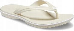 Japonki Dla Dorosłych Crocs Crocband Flip. Białe klapki damskie Crocs, bez wzorów, z materiału, bez obcasa, bez zapięcia. Za 169.99 zł.