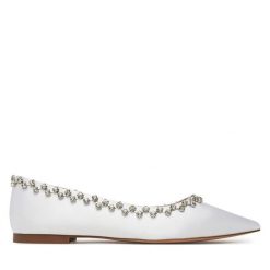 Baleriny Eva Minge. Białe balerinki damskie Eva Minge, bez wzorów. Za 343.99 zł.