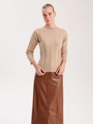 BGN Sweter w kolorze beżowym rozmiar: 36. Brązowe swetry klasyczne damskie BGN, bez kołnierzyka. Za 96.60 zł.