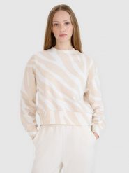 4F Bluza dresowa nierozpinana bez kaptura damska - biała XL. Białe bluzy damskie 4F, s, bez wzorów, z bawełny, bez kaptura. W wyprzedaży za 99.99 zł.