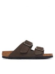 Birkenstock Klapki Arizona Wire Buckle 1032764 Beżowy ciemny. Brązowe klapki damskie Birkenstock, bez wzorów, z nubiku, bez obcasa, bez zapięcia. Za 674.99 zł.