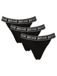 Just Cavalli Komplet stringów 80PAJU01 CJUT2 Czarny. Czarne komplety bielizny Just Cavalli, bez wzorów, z bawełny. Za 248.99 zł.