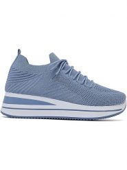 Sixth Sens Sneakersy w kolorze błękitnym na koturnie rozmiar: 41. Niebieskie obuwie sportowe damskie Sixth Sens, z materiału, bez zapięcia. Za 127.35 zł.