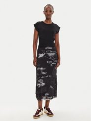 Desigual Sukienka codzienna Good News 24WWVK77 Czarny Regular Fit. Czarne sukienki damskie Desigual, bez wzorów, z bawełny, bez ramiączek. Za 249.99 zł.