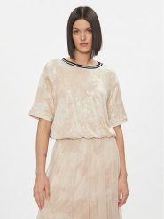 Liu Jo Bluzka TA4060 J4623 Beżowy Regular Fit. Brązowe bluzki damskie Liu Jo, m, bez wzorów, z syntetyku, bez kołnierzyka, bez ramiączek. Za 359.99 zł.
