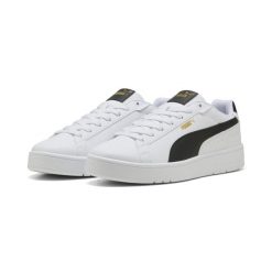 Sneakersy unisex Court Classico PUMA White Black Gold. Białe obuwie sportowe damskie Puma, bez zapięcia, trekkingowe. Za 309.00 zł.