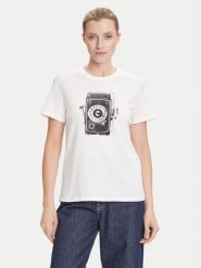 Weekend Max Mara T-Shirt Guglia 2525976031 Biały Regular Fit. Białe t-shirty damskie Weekend Max Mara, xl, bez wzorów, z bawełny, bez kołnierzyka. Za 299.99 zł.