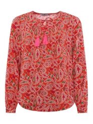 Zwillingsherz Bluzka w kolorze czerwonym rozmiar: S/M. Czerwone bluzki damskie Zwillingsherz, m, bez wzorów, z wiskozy, bez kołnierzyka, bez ramiączek. Za 121.80 zł.