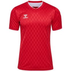 Koszulka Hummel Legend. Czerwone bluzki damskie Hummel, bez wzorów, sportowe, bez kołnierzyka, bez ramiączek. Za 254.00 zł.