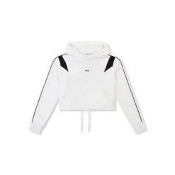 Damska bluza z kapturem crop Fila Rivoli Relaxed. Białe bluzy damskie Fila, l, bez wzorów, z materiału, z kapturem. Za 246.00 zł.