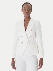 Rinascimento Marynarka CFC0128639003 Biały Regular Fit. Białe marynarki i żakiety damskie Rinascimento, xs, bez wzorów, z syntetyku. Za 789.99 zł.