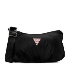 Torebka Guess Jeans. Czarne listonoszki damskie Guess Jeans, z aplikacjami, z jeansu, bez dodatków. Za 199.99 zł.