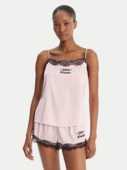 Juicy Couture Piżama JCYPJ126862 Różowy Slim Fit. Czerwone piżamy damskie Juicy Couture, bez wzorów, z syntetyku, bez ramiączek. Za 369.99 zł.