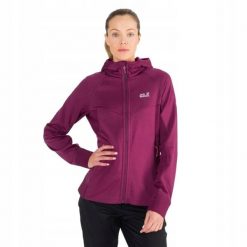 Damska Bluza Polarowa Hydro Grid. Fioletowe bluzy damskie Jack Wolfskin, m, bez wzorów, z materiału, z kapturem. Za 550.99 zł.