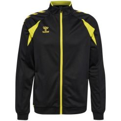 Kurtka z dresu Hummel Core 2.0. Czarne kurtki damskie Hummel, bez wzorów, z dresówki, bez kaptura. Za 256.50 zł.