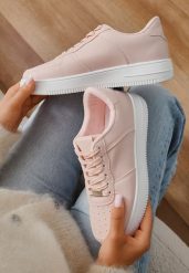 Różowe Sneakersy z Perforacją na Nosku Elletia. Czerwone obuwie sportowe damskie Born2be, z bawełny, bez zapięcia. Za 79.99 zł.