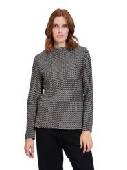 BETTY & CO Koszulka w kolorze czarno-kremowym rozmiar: XXL. Czarne koszulki damskie Betty & Co, xxl, bez wzorów, z bawełny, bez kołnierzyka, bez ramiączek. Za 87.40 zł.