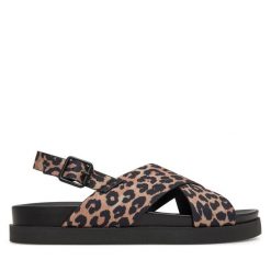 Sandały ONLY Shoes. Brązowe sandały damskie ONLY SHOES, bez wzorów, bez obcasa, na płaskiej podeszwie, bez zapięcia. Za 119.99 zł.