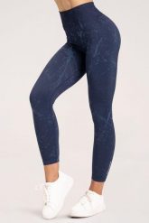 Legginsy fitness damskie Gym Glamour marble. Niebieskie legginsy damskie GYM GLAMOUR, l, bez wzorów, z materiału. Za 159.99 zł.