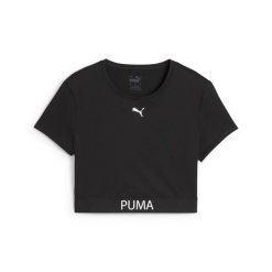 Damska koszulka o skróconym kroju PUMA STRONG PUMA. Czarne koszulki damskie Puma, bez wzorów, bez kołnierzyka, bez ramiączek. Za 129.00 zł.