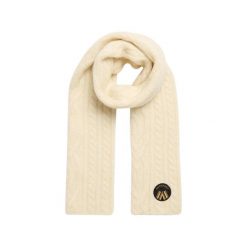 Damski szalik z dzianiny Superdry Cable Luxe. Białe szaliki damskie Superdry, na zimę, bez wzorów, z dzianiny. Za 229.70 zł.