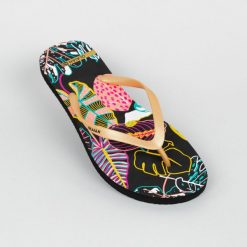 Japonki damskie Olaian 120 Cala. Czarne klapki damskie OLAIAN, bez wzorów, bez obcasa, bez zapięcia. Za 24.99 zł.