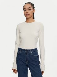 Calvin Klein Sweter K20K207681 Écru Regular Fit. Swetry klasyczne damskie Calvin Klein, xs, z wiskozy, bez kołnierzyka. Za 359.99 zł.