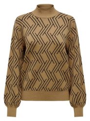 ONLY Sweter w kolorze karmelowo-czarnym rozmiar: XS. Brązowe swetry klasyczne damskie Only, xs, bez kołnierzyka. Za 79.40 zł.