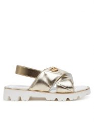 TWINSET Sandały 251GCJ044 M Złoty. Żółte sandały dziewczęce Twinset, ze skóry, bez obcasa, bez zapięcia. Za 469.99 zł.