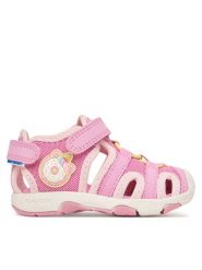 Geox Sandały B Sandal Multy Girl B650DA 01450 C8F2M M Różowy. Czerwone sandały dziewczęce Geox, z materiału, bez obcasa, bez zapięcia. Za 229.99 zł.