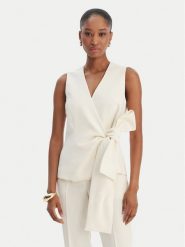 Marella Kamizelka garniturowa Lirica 2613161043 Écru Regular Fit. Kamizelki damskie Marella, bez wzorów, z syntetyku, bez kaptura. Za 829.99 zł.