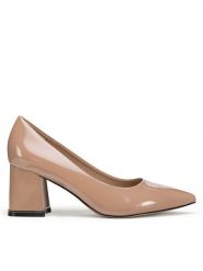 Clara Barson Czółenka WFA3047-1 Beżowy. Brązowe czółenka damskie Clara Barson, bez wzorów, ze skóry, bez obcasa. Za 119.99 zł.