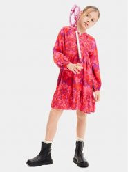 Desigual Sukienka elegancka 23WGVW03 Czerwony Regular Fit. Czerwone sukienki dziewczęce Desigual, bez wzorów, z wiskozy, bez ramiączek. Za 169.99 zł.