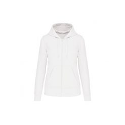 Ekologiczna damska bluza rozpinana z kapturem Kariban. Białe bluzy damskie KARIBAN, s, bez wzorów, z bawełny, z kapturem. Za 238.00 zł.