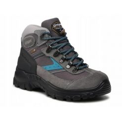 Buty trekkingowe damskie GRISPORT wysokie skóra. Szare obuwie trekkingowe damskie Grisport, z materiału, bez zapięcia. Za 349.00 zł.