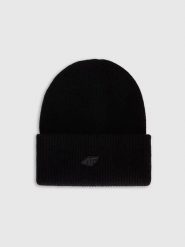4F Czapka w kolorze czarnym rozmiar: onesize. Czarne czapki damskie 4F, bez wzorów, ze skóry. Za 47.95 zł.