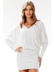 Awama Sukienka w kolorze białym rozmiar: XL. Białe sukienki damskie Awama, bez wzorów, bez ramiączek. Za 167.28 zł.