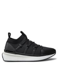 DKNY Sneakersy K4451210 Czarny. Czarne obuwie sportowe damskie DKNY, z materiału, bez zapięcia. Za 369.99 zł.