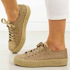 Khaki trampki damskie, espadryle Lee Cooper 3646. Brązowe espadryle damskie Lee Cooper, bez wzorów, z jeansu, bez zapięcia. Za 169.00 zł.