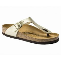 Japonki damskie Birkenstock Gizeh BF. Szare klapki damskie Birkenstock, bez wzorów, bez obcasa, bez zapięcia. Za 289.99 zł.