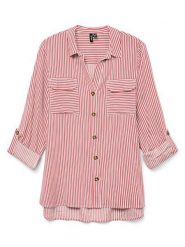 Vero Moda Koszula w kolorze czerwonym rozmiar: M. Czerwone koszule damskie Vero Moda, m, bez wzorów, bez kołnierzyka, bez ramiączek. Za 96.60 zł.