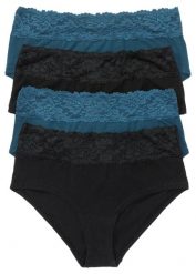 Figi maxi z miękką bawełną (4 pary). Czarne figi bonprix, bez wzorów, z bawełny. Za 62.99 zł.