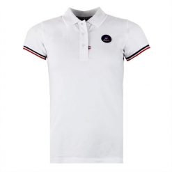 Damska koszulka polo Peak Mountain Abeca. Białe koszulki sportowe damskie Peak Mountain, bez wzorów, bez ramiączek. W wyprzedaży za 127.00 zł.