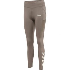Damskie legginsy mid-rise Hummel MT Chipo. Szare legginsy sportowe damskie Hummel, bez wzorów, na fitness i siłownię. Za 214.50 zł.